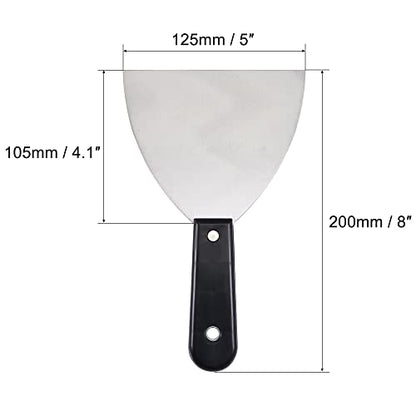uxcell Putty Scraper 5" Spatula Drywall Repair Spreader Stainless Steel Blade Black Handle 2Pcs - size: 5"