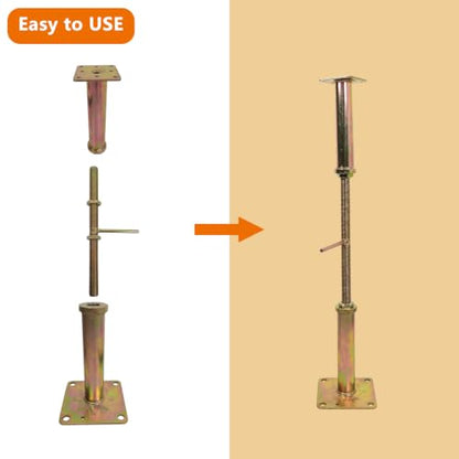 4 Pack Adjustable House Jack Floor Joist Support 16.5"-26.7" for Leveling - size: 16.5-26.7 inch