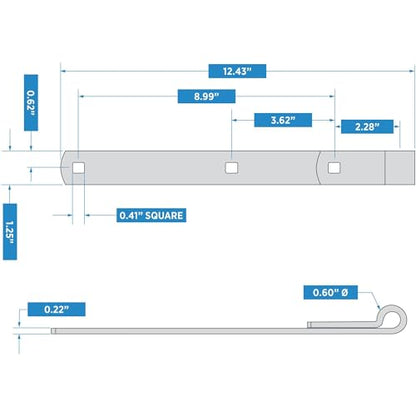 National Hardware Heavy Duty Hinge Strap, 12", Steel, Zinc Plated - size: 12 Inch