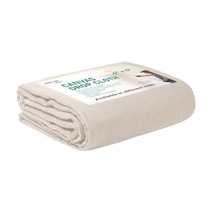 Canvas Drop Cloth for Painting 4x5 feet Pack of 1-8oz Painters Drop Cloths for Painting - All Purpose Canvas Tarps for Floor & Furniture Protection - Recycled Cotton Fabric - size: 4x5 Ft - 1 pc