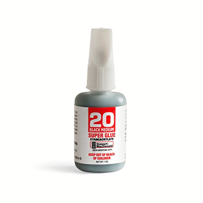 StewMac Tinted Black Super Glue, 1 oz, Medium Viscosity #20 - size: Tinted Black