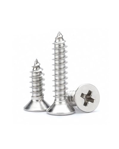 #2 x 3/4" (100 Pack) Flat Head Phillips Drive Screws Sheet Metal Self-Tapping Screws, 304 Stainless Steel Screw - size: #2 x 3/4''