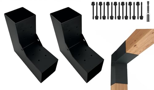 Pergola DIY Bracket Kits,2-Way L Shaped Corner Brackets for 4" x 4"(Actual:3.5" x 3.5") Lumber for Outdoor Pergola,Proch,Log Cabin W/Hardware - 2Pack… - size: 4"x4" 2pcs, style: 2-way Conrner Bracets