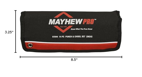 Mayhew Pro 61044 Punch and Chisel Kit, 14-Piece,Black - color: Black Oxide Finish, size: 14-Piece