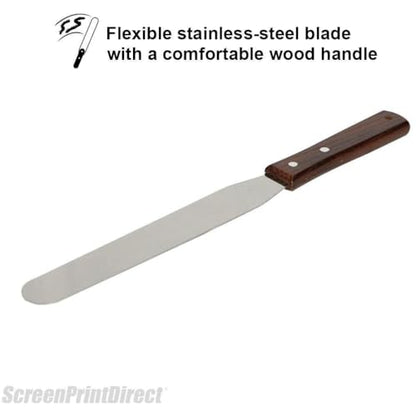 Ecotex® Screen Printing Spatula (1 Pack) - Stainless Steel 12" Spatula for Screen Printing Inks, for Screen Printing Screens and Frames - Smooth and Ergonomic Wooden Handle, Screen Printing Supplies - size: Single