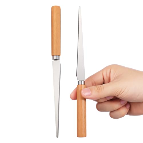 SHINEOFI 2Pcs Wooden Handle Fettling Knife,Carving Knife Set for Pottery Clay Sculpting,Precision Ceramic Carving Tools Sculpture Repair Tools with Ergonomic Handle for DIY Pottery Wood