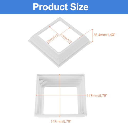 uxcell 8Pcs Post Skirt, 4"x4" Plastic Deck Post Base Cover Split Style Sleeves Porch Column Wraps for Fence Stair Handrail Railing Porch, White
