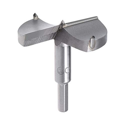 uxcell Forstner Drill Bits 80mm, Tungsten Carbide Wood Hole Saw Auger Opener Woodworking Hinge Hole Drilling Boring Bit Cutter Gray 10mm Shank - size: 80mm