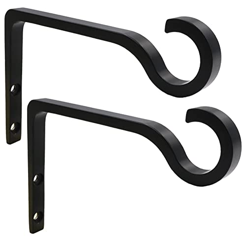 QIEGL 6inch Al-Alloy Hanging Plant Bracket Black 2 Pack - color: Black, size: 6in Aluminum Alloy