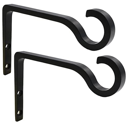 QIEGL 6inch Al-Alloy Hanging Plant Bracket Black 2 Pack - color: Black, size: 6in Aluminum Alloy