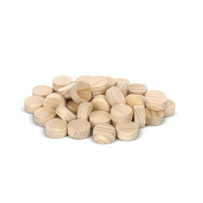 Tolux Wooden Plugs 20 mm (0.79"), Wood Screw Hole Plugs, 20 × 9 mm (0.79 × 0.35"), 40 pcs - size: 20x9 mm/ 0.79x0.35 in