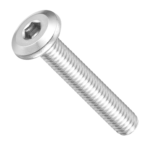 METALLIXITY Flat Head Hex Socket Cap Screws M6-1x35 10Pcs - color: Silver Tone, size: M6-1x35mm