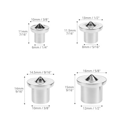 QWORK Dowel and Tenon Center Transfer Plugs, Doweling Centering Pins for Woodworking, Sizes 1/4", 5/16", 3/8", 1/2"