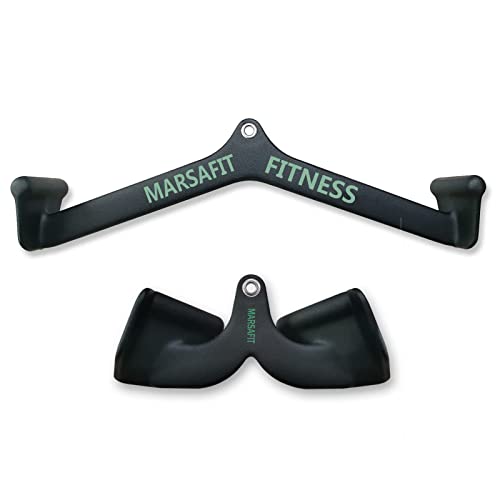 MARSAFIT Home Gym Fitness Rowing T-bar V-bar Pulley Cable Machine Attachment, Bicep Curl Tricep LAT pulldown Bar Back Strength Training Handle Grips LAT Pull Down Bar for Seat Row Workout - style: BTBAR 19024