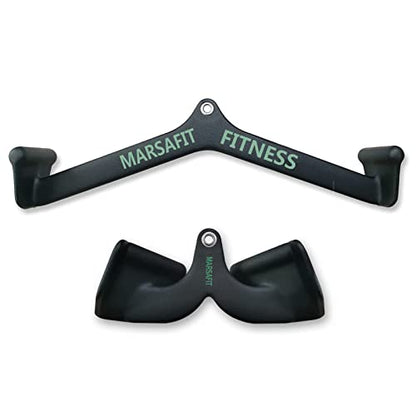 MARSAFIT Home Gym Fitness Rowing T-bar V-bar Pulley Cable Machine Attachment, Bicep Curl Tricep LAT pulldown Bar Back Strength Training Handle Grips LAT Pull Down Bar for Seat Row Workout - style: BTBAR 19024