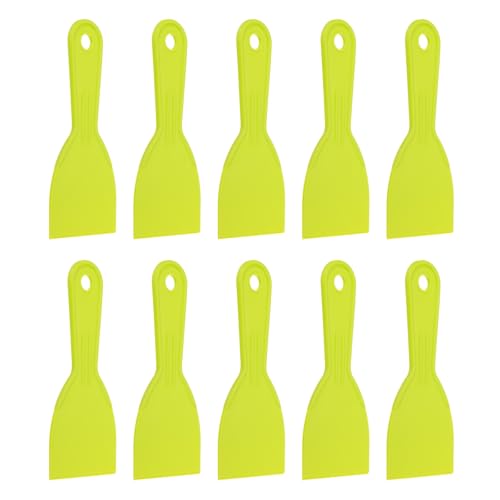 HARFINGTON 10pcs Putty Knife Scraper 3" Width Flexible Plastic Putty Knife Paint Scraper Tool for Taping Drywall Spreading Painting Wall Scratching Yellow - color: Yellow, size: 3"