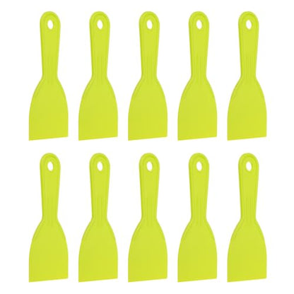 HARFINGTON 10pcs Putty Knife Scraper 3" Width Flexible Plastic Putty Knife Paint Scraper Tool for Taping Drywall Spreading Painting Wall Scratching Yellow - color: Yellow, size: 3"