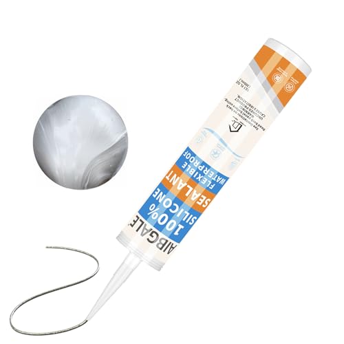 Silver Silicone Sealant, All-Purpose 100% Silicone Caulk, Waterproof Stronger Adhesion, Shrink Crack Proof Caulking for Aquarium, Stainless Steel, Aluminum, Basements, 10.1 Oz (Silver) - color: Silver