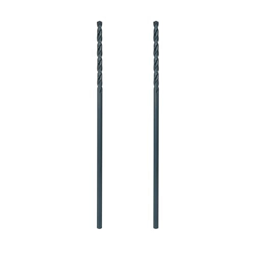 Greycore Tools 5/32 Inch x 6 Inch Black Oxide Aircraft Extension Bit 2-Pack – Long Drill Bit for Steel, Wood, Plastic and Aluminum - Round Shank, Split Point (5/32" x 6") - size: 5/32" x 6"