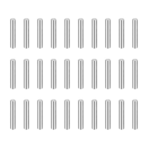 HARFINGTON 55pcs Dowel Pins, M1 x 7mm 304 Stainless Steel Cylindrical Shelf Support Peg Pin Rod Fasten Elements for Metal Devices Wood Furniture DIY Installation, Silver - size: M1 x 7mm