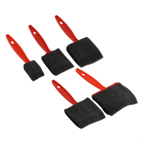 5-Piece Foam Paint Brush Set for Oil Stain & Polyurethane Painting