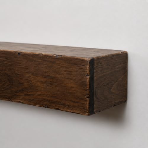 Fireplace Mantel, Rustic, Shelf, Floating Mantle, Real Wood, Beam, URBANDI (Provincial, 60Lx6Hx8D) - color: Provincial, size: 60Lx6Hx8D