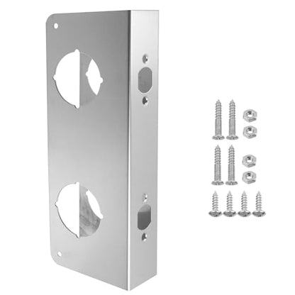 Semetall Door Guard Reinforcer 5-1/2" Door Hole 2-3/8" Backset Silver - color: Silver