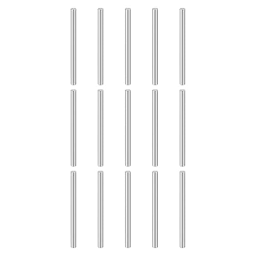 HARFINGTON 15pcs Dowel Pins M4(4mm) x 60mm 304 Stainless Steel Cylindrical Shelf Support Peg Pin Rod Fasten Elements for Metal Devices Wood Furniture DIY Installation, Silver - size: M4 x 60mm
