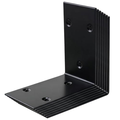 10 Pack 3.3"x3.3" L Brackets Heavy Duty 90 Degree Angle Brackets Large Black Corner Bracket Metal L Shape Bracket for Wood Furniture Framing Fence - size: 85X85MM