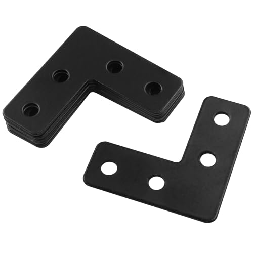 Bivethoi L Shape Flat Mending Plates, 40 x 40mm (1.57" x 1.57"), Black - size: 40x40mm/1.57"x1.57", style: L shape