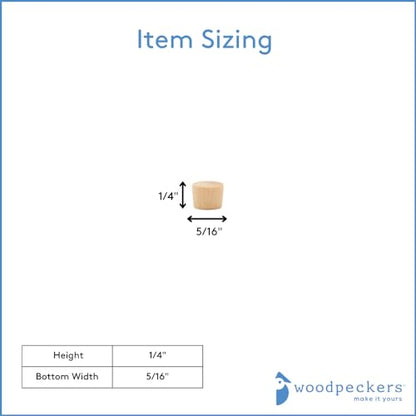 Wood Plugs for Furniture, 5/16 inch Oak Flat-Head Plug, Wooden Screw-Hole Plug Covers - Pack of 100 by Woodpeckers - size: 5/16 Inch