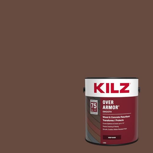 KILZ Over Armor Smooth Solid Coating Resurfacer, Red Fox, 1 Gallon - color: Red Fox, style: Smooth