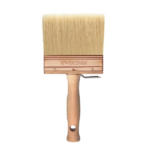Deck Stain Brush 4", Attachable Paint Brush with Wooden Handle - color: 4 Inch