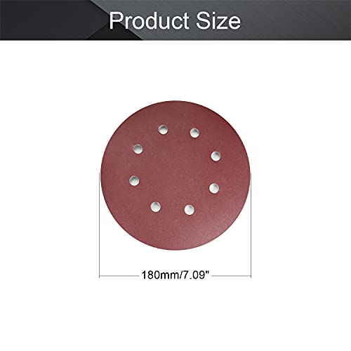 Utoolmart 10pcs 7 Inch 8 Hole Hook and Loop Sanding Disc 240Grit Flocking Sandpaper for Random Orbit Sander - size: 240 Grit