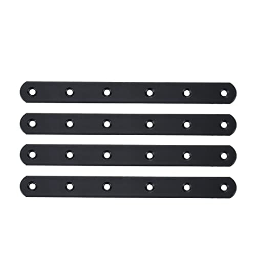 Straight Braces 8-inch Length, Black -4pcs - size: 8" x 0.8"