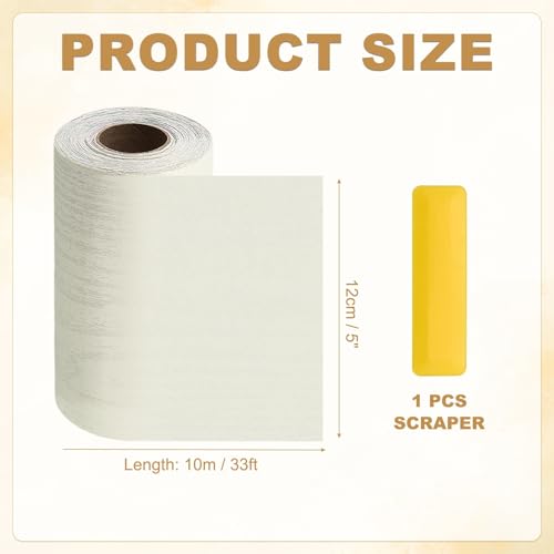 HARFINGTON Wood Grain Repair Tape 5" x33ft Self-Adhesive Repair Patch - color: Beige Wood, size: 5" x 33ft