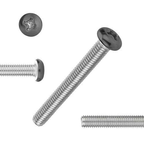 QISHENG 100 PCS Black Head #6-32X2 Stainless Steel Phillips Pan Head Machine Screws,DIY,Repair,Install Furniture and Electrical Appliances Screws,Stainless Steel 18-8 A2(304) Screw - color: Black, size: #6-32X2"