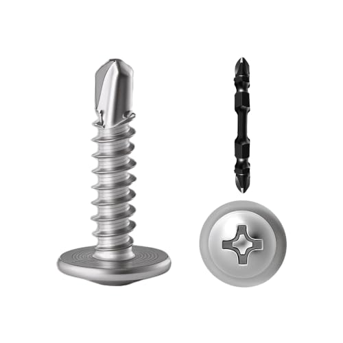 #8 x 3/4" 100PCS 410 Stainless Silver Truss Head Tek Screws - size: #8 x 3/4"（100pcs）