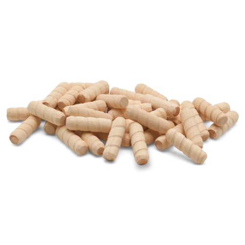Wooden Dowel Pins 5/16 inch x 1 inch, Pack of 100 Spiral Dowel Joints for Woodworking, Furniture and Crafts, by Woodpeckers - size: 5/16 inch x 1 inch
