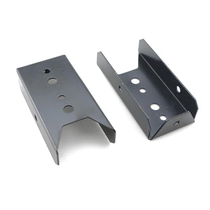 ZYAMY 4PCS Black Fence Post Brackets Deck Patio Railing Connectors Metal Carbon Steel for Porch Handrails Building Renovation Projects