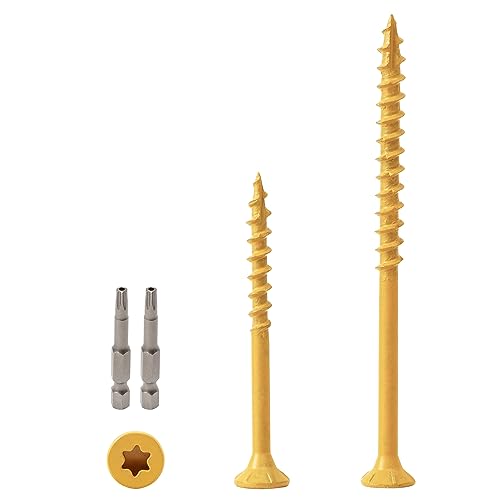 LIONMAX Wood Screws Assortment Kits 300PCS, Deck Screws 2 Size - size: #8+#9 (300pcs)