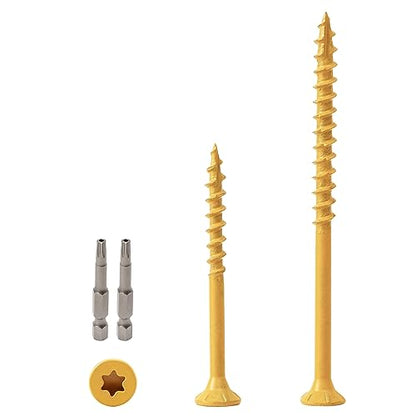 LIONMAX Wood Screws Assortment Kits 300PCS, Deck Screws 2 Size - size: #8+#9 (300pcs)