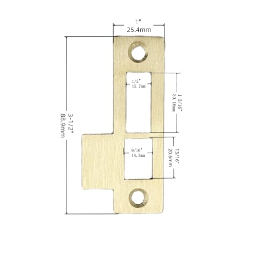 312AB 3-1/2" Solid Brass Mortise Door Strike Plate
