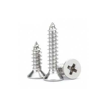 #6 x 1-1/2" (100 Pack) Flat Head Phillips Drive Screws Sheet Metal Self-Tapping Screws, 304 Stainless Steel Screw - size: #6 x 1-1/2"
