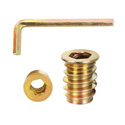 M10-1.5 x 20mm Threaded Nut Inserts for Furniture & Wooden Products, 50 PCS - size: M10 x 20mm