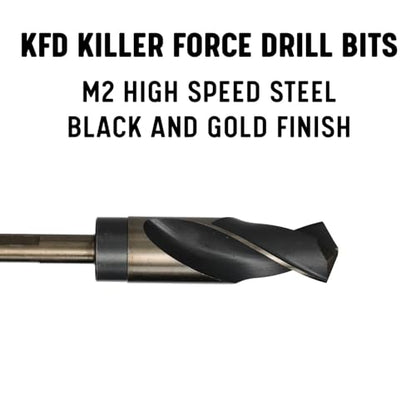 Drill America 1-3/8" Reduced Shank High Speed Steel Black & Gold KFD Drill Bit with 1/2" Shank, KFD Series - size: 1-3/8", style: 1/2" Shank
