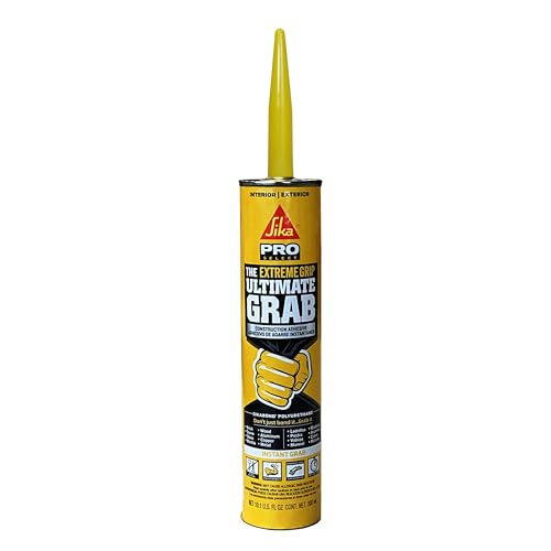 Sika SikaBond - Ultimate Grab Instant Polyurethane Adhesive - Gray - Ideal for Indoor and Outdoor use - Waterproof and Water immersible - 10.1 fl.oz
