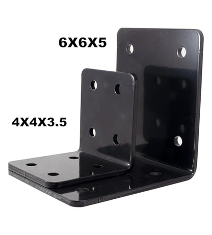 Beam Bracket, 4" X 4" X 3.5” Heavy Duty Corner Bracket. Fireplace Mantel Brackets Made of Premium Heavy Duty Alloy Steel. Corner Steel - size: 4X4X3.5, style: Black 4 PCS