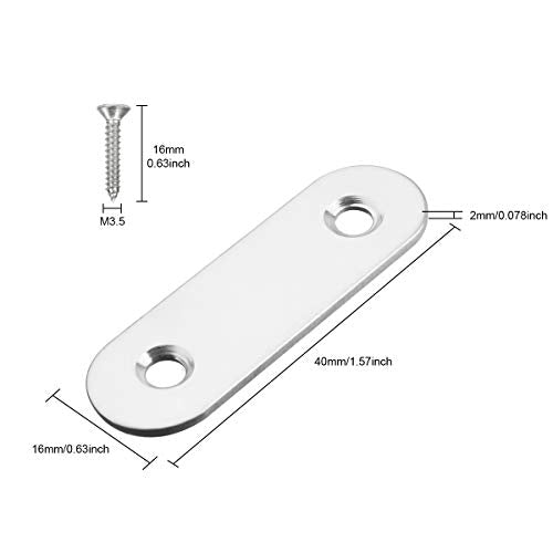 Flat Corner Brace Plates, Pack of 50, 1.57x0.6x0.08 inch