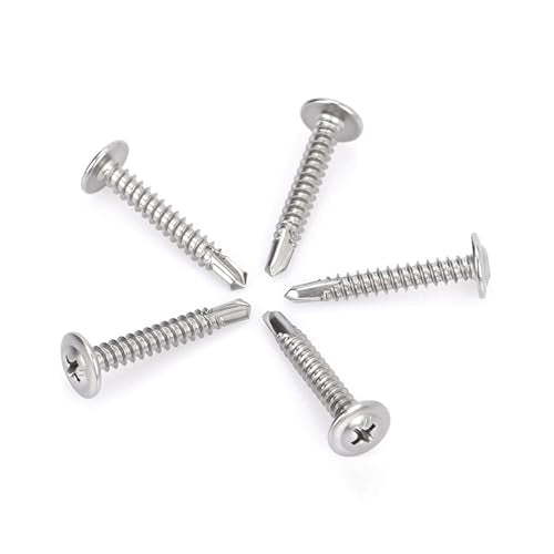 #8 x 1-1/4" Self Tapping Screw for Roofing, 410 Stainless Steel (90pcs) - color: 410 Stainless Steel Sliver, size: #8x1-1/4''-90Pcs